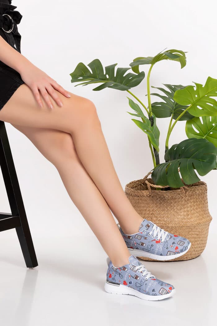 Keten Gri Nurse Life Ortopedik Spor Ayakkabı